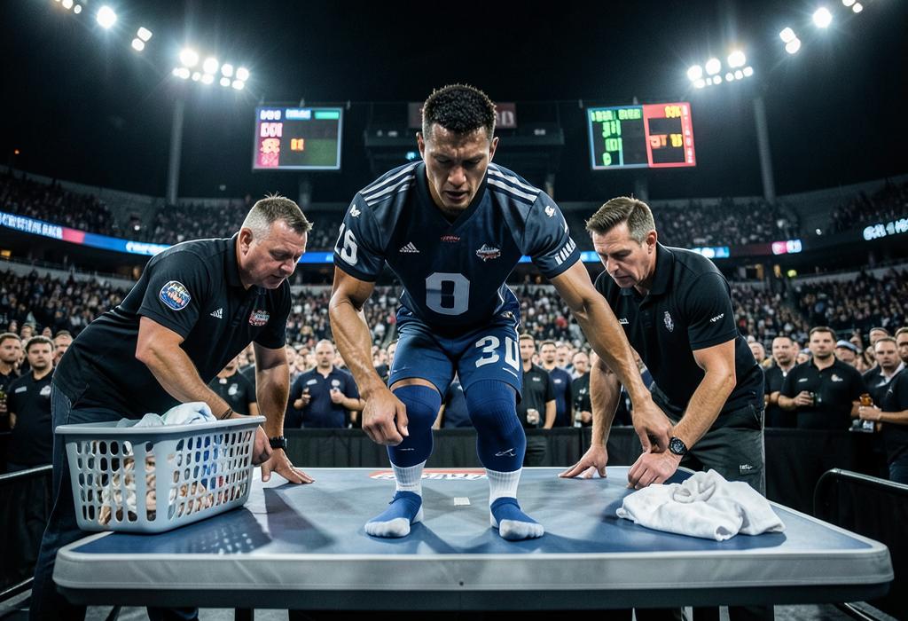 Judges inspect a contested pair during the ankle-length final.